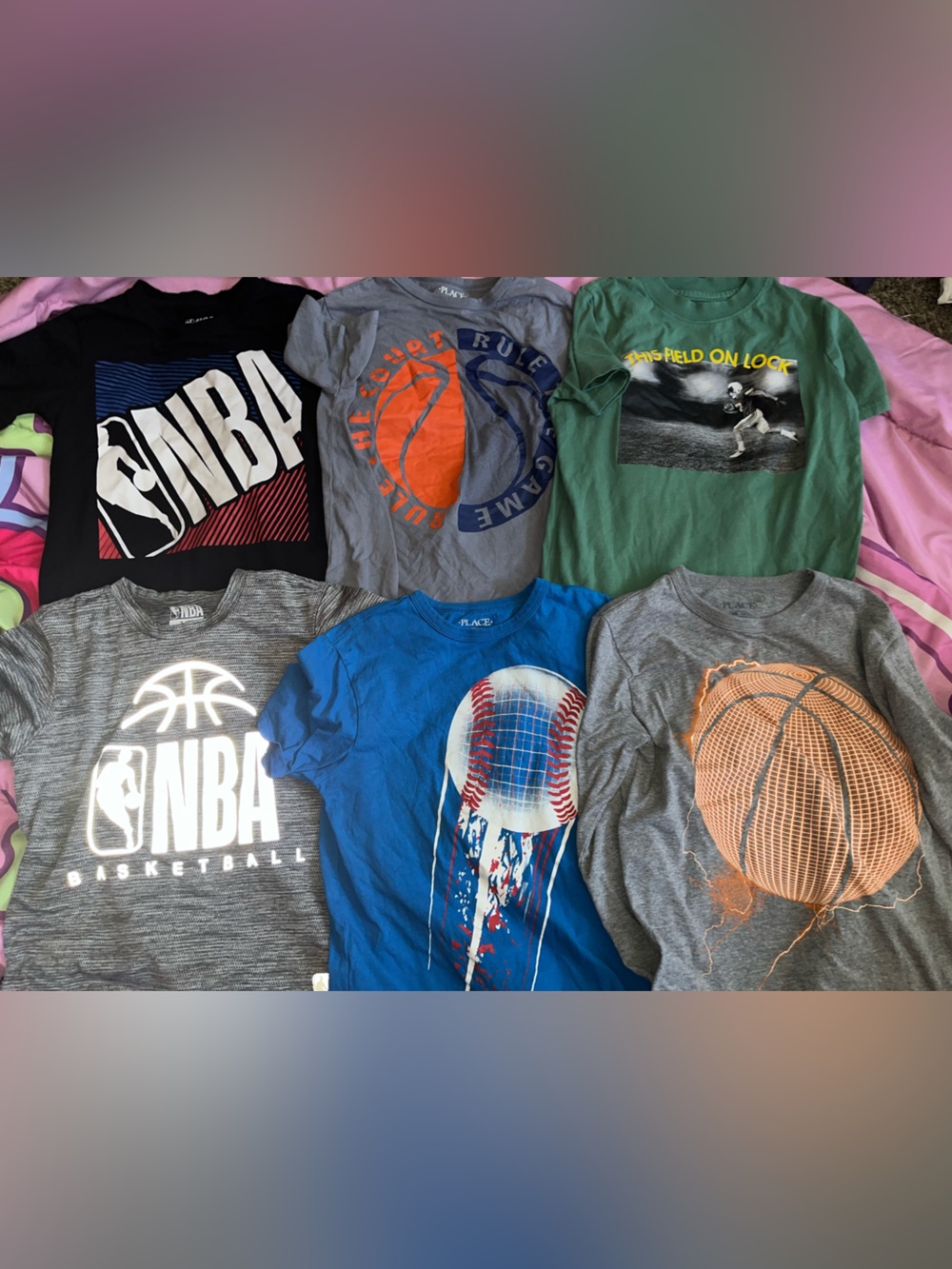 NBA & other various brands Boys 8 Short Sleeve Tees Bundle